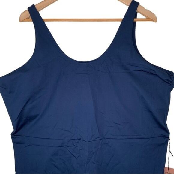 NWT 6XL Girlfriend Collective Midnight Blue Scoop Back Unitard 28.5" Inseam - Picture 7 of 11